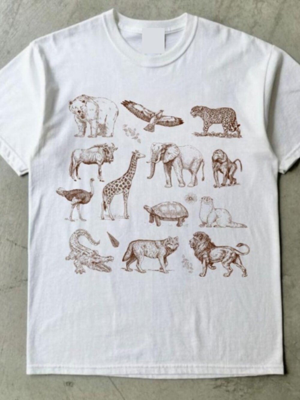 Sketch Wild Animal Collage T-Shirt